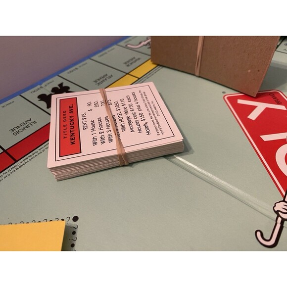 1998 Monopoly Board Game Parker Brothers w/ New Moneybag token Some Parts Unused - Picture 12 of 16